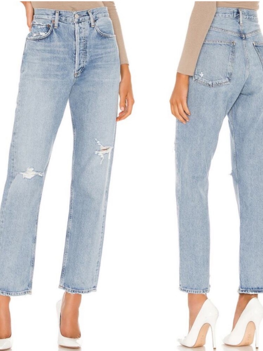 AGOLDE 90s Loose Fit Mid Rise Jeans Women’s Size 23 Distressed Organic Cotton